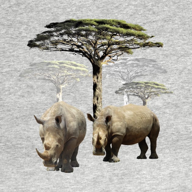 Rhinos on Safari in Kenya / Africa by T-SHIRTS UND MEHR